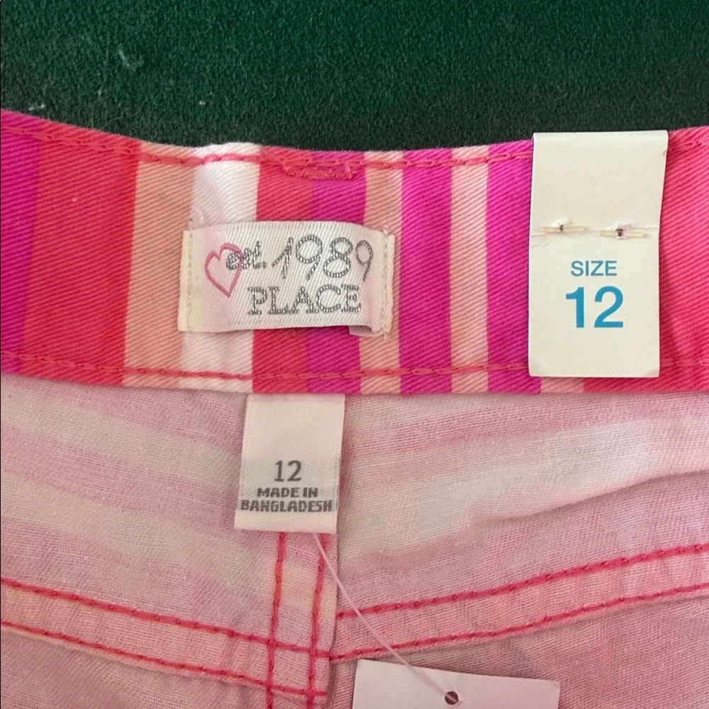 The Children's Place Pink and White Striped Shorts